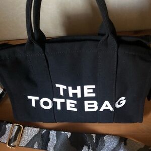 Black The Tote Bag Canvas Tote
